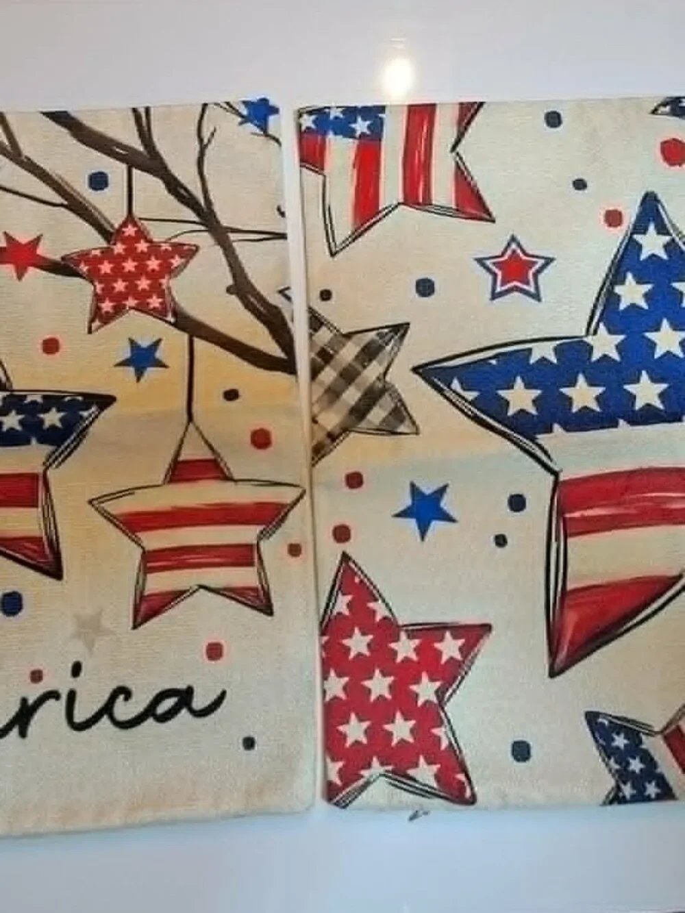 Set of 2 Patriotic America Pillow Covers 18x18 4th July